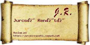 Jurcsó Renátó névjegykártya